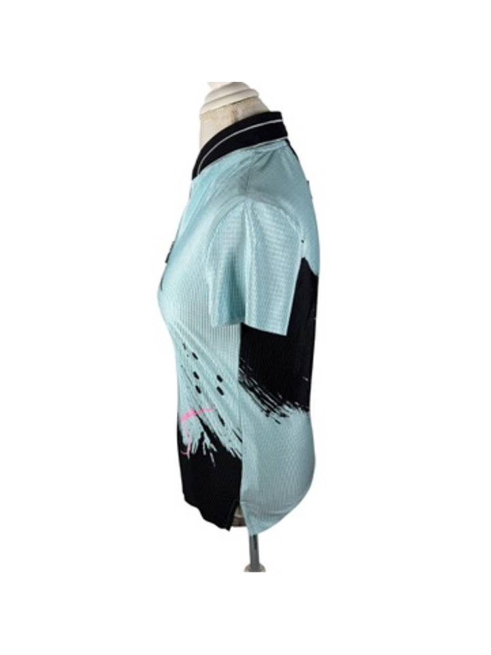 Jamie Sadock Golf Top Blue Rib Stretch Signature Short Sleeves 1/4 Zip Size M - Picture 3 of 11